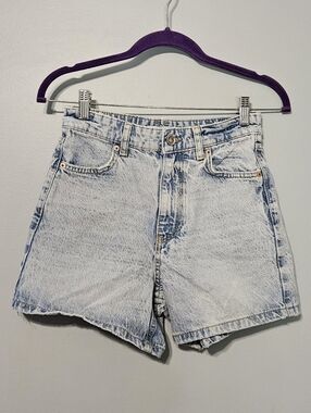 Zara Light Blue High-Rise Denim Shorts